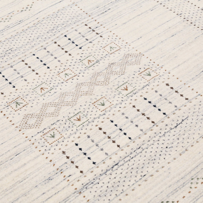 Ivory Gabbeh Design Hand Loomed Wool Area Rug