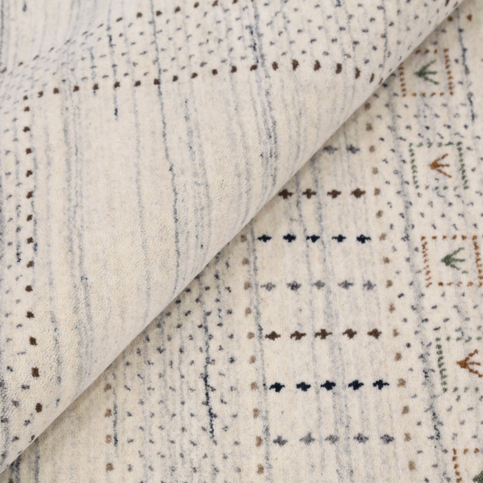 Ivory Gabbeh Design Hand Loomed Wool Area Rug