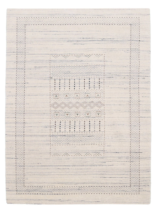 Ivory Gabbeh Design Hand Loomed Wool Area Rug