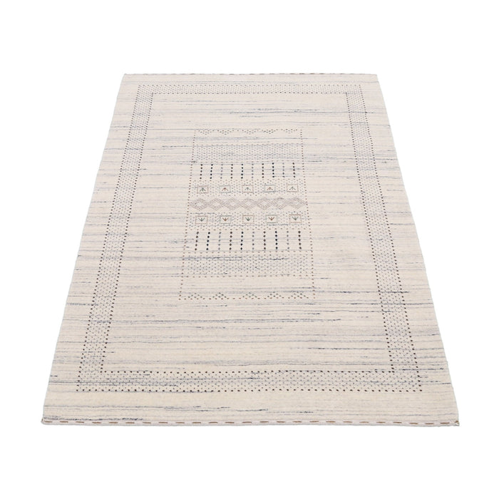 Ivory Gabbeh Design Hand Loomed Wool Area Rug