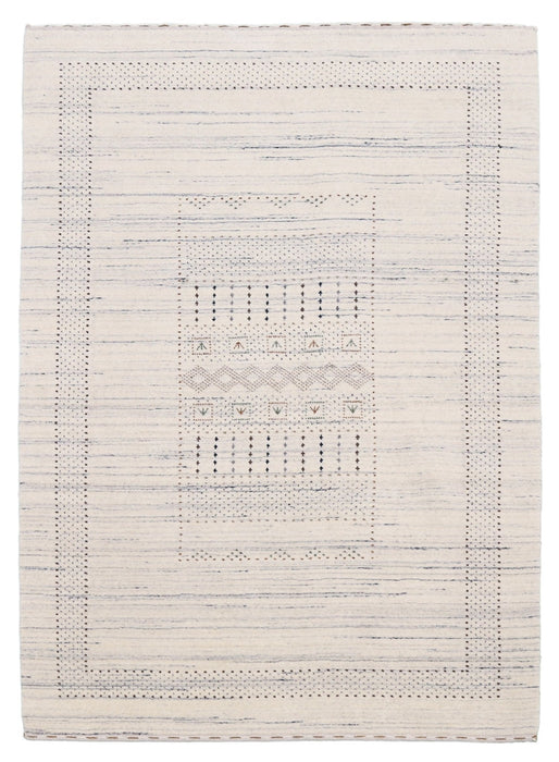 Ivory Gabbeh Design Hand Loomed Wool Area Rug