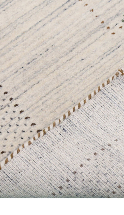 Ivory Gabbeh Design Hand Loomed Wool Area Rug