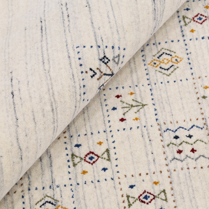 Ivory Tribal Design Hand Loomed Wool Area Rug