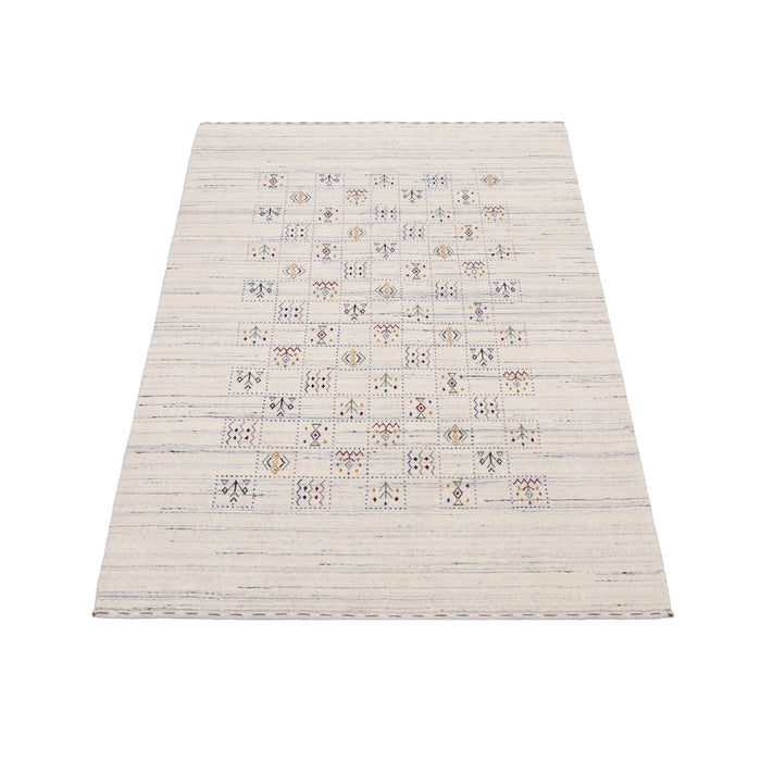 Ivory Tribal Design Hand Loomed Wool Area Rug