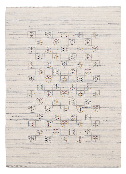 Ivory Tribal Design Hand Loomed Wool Area Rug
