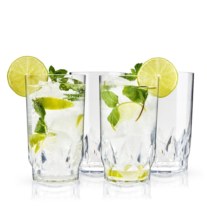 Shatterproof Acrylic Highball Tumblers Set of 4