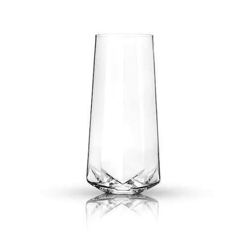 Seneca Faceted Crystal Stemless Champagne Flutes Set of 2