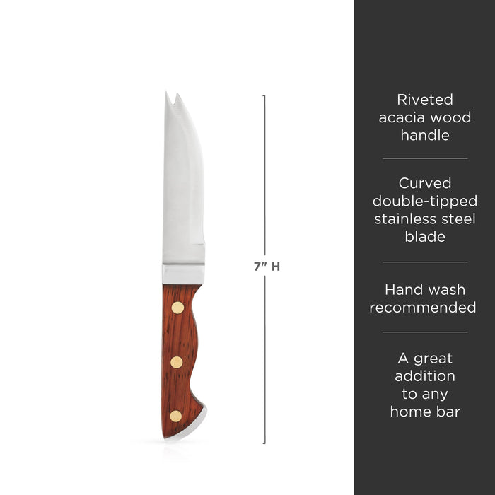 Professional Bartender Knife with Acacia Wood Handle