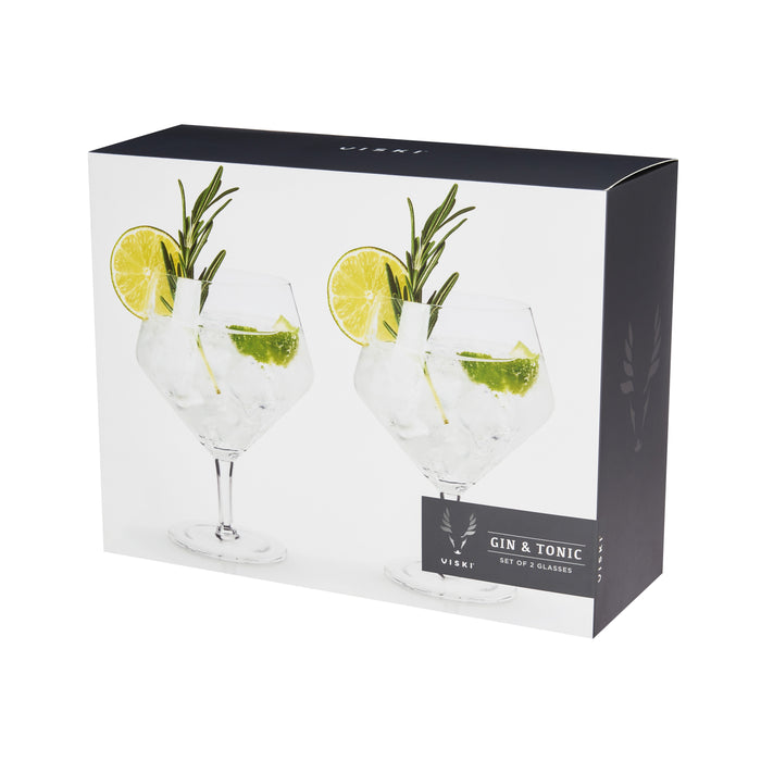 Raye Angled Crystal Gin & Tonic Glasses