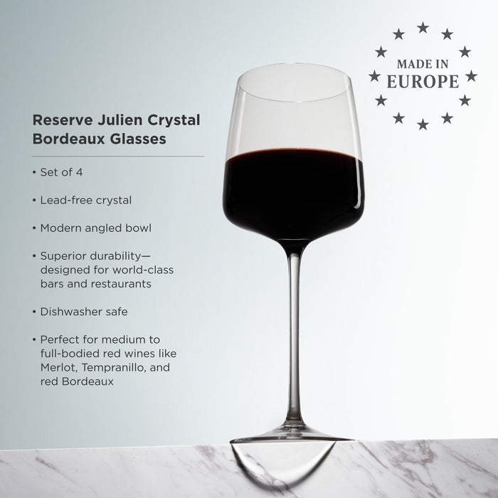 Reserve Julien Crystal Bordeaux Glasses Set of 4