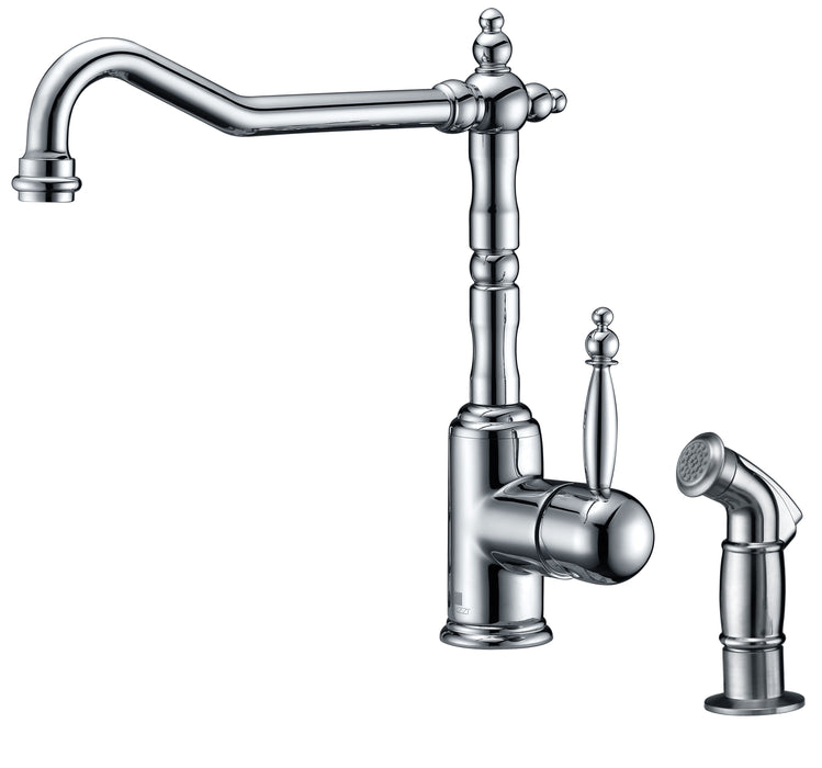 Locke Single-Handle Standard Kitchen Faucet with Side Sprayer in Polished Chrome