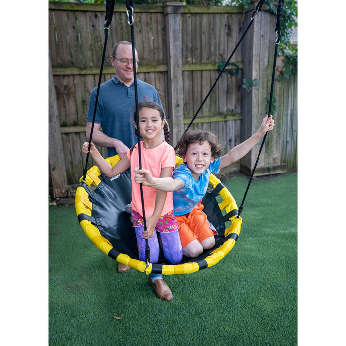 Jumpking JKBK-UFO Backyard 360 Degree Adjustable Height UFO Tree Swing, Yellow