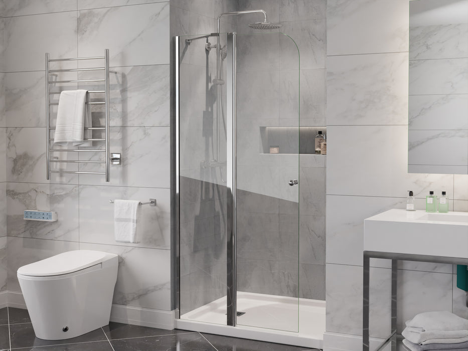 ANZZI Romance 72-in. x 33.5-in. Frameless Swinging Shower Door in Chrome