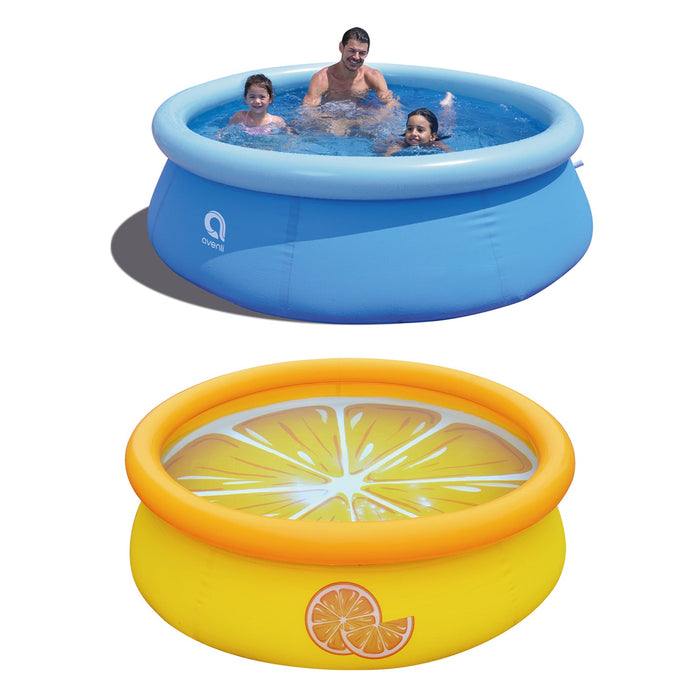 JLeisure Prompt Set & Orange Inflatable Outdoor Backyard Swimming Pool (2 Pack)