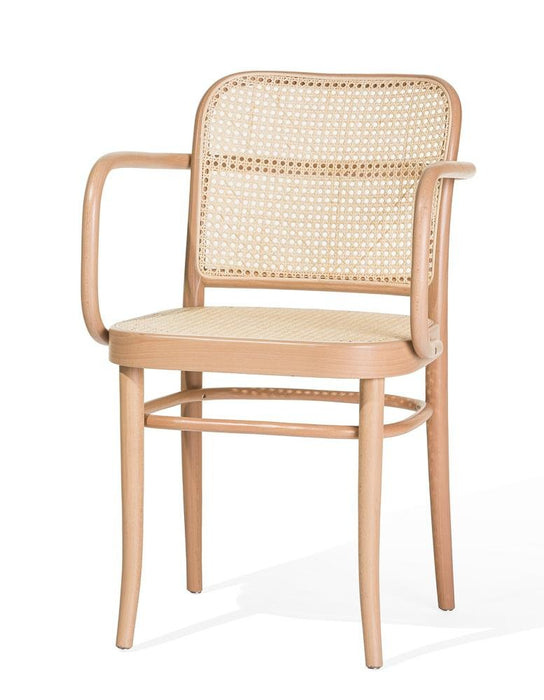 No 811 Bentwood Armchair by Ton - Natural Beech-Cane Seat/Cane Back