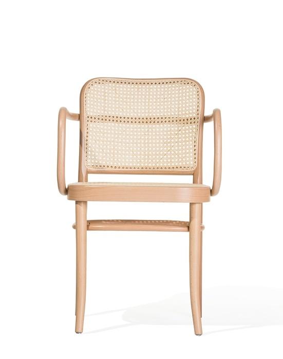 No 811 Bentwood Armchair by Ton - Natural Beech-Cane Seat/Cane Back