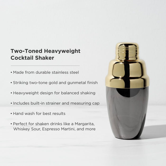 Heavyweight Cocktail Shaker in Black & Gold