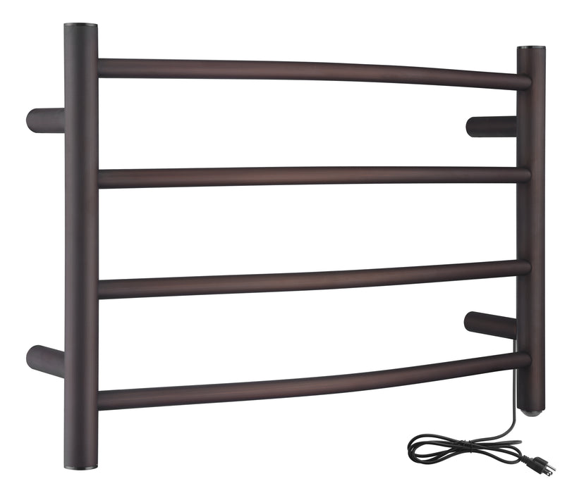 Glow 4-Bar Stainless Steel Wall Mounted Towel Warmer in Oil Rubbed Bronze