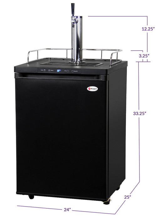 Kegco KOM30B-1 Digital Kombucharator - Black Cabinet with Matte Black Door