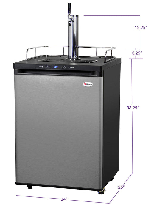 24" Wide Kombucha Single Tap Stainless Steel Digital Kegerator