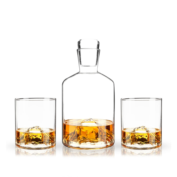 Mountain Crystal Decanter and Tumbler Set