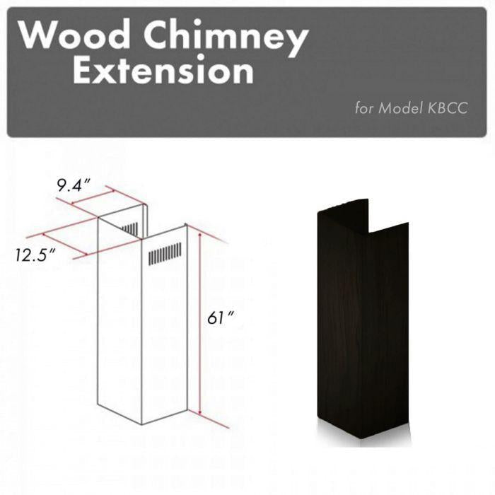 ZLINE 61 in. Wooden Chimney Extension for Ceilings up to 12.5 ft, KBCC-E