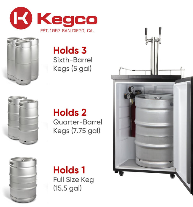 Kegco 24" Wide Homebrew Dual Tap Stainless Steel Kegerator