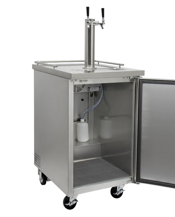 24" Wide Kombucha Dual Tap All Stainless Steel Commercial Kegerator