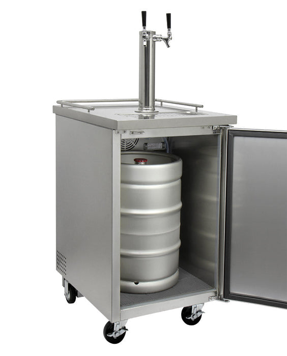 24" Wide Dual Tap All Stainless Steel Commercial Kegerator