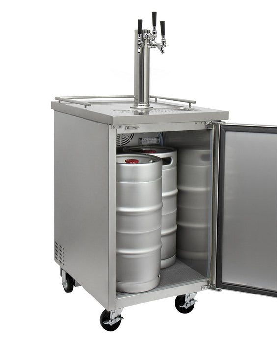 24" Wide Triple Tap All Stainless Steel Commercial Kegerator