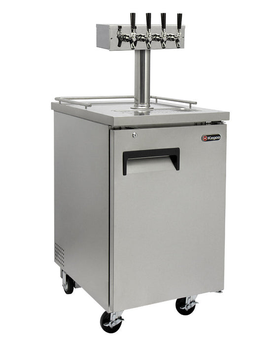 24" Wide Four Tap All Stainless Steel Commercial Kegerator