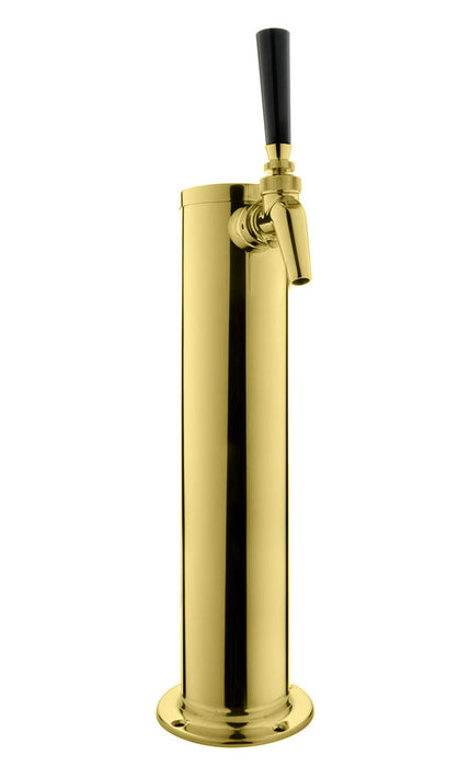 14" Tall PVD Brass 1-Faucet Draft Beer Tower with Perlick Faucet