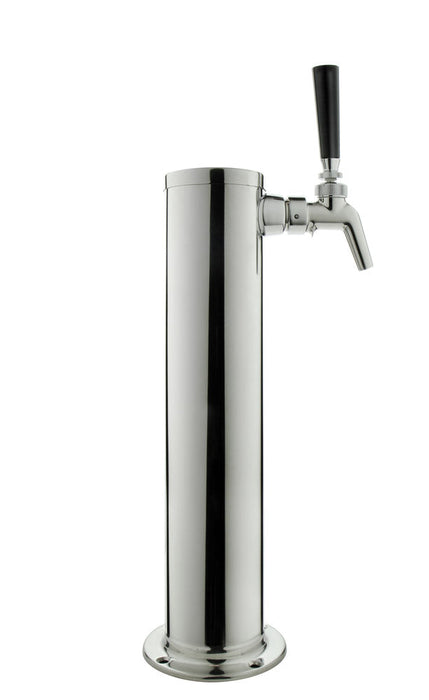 14" Tall Polished Stainless Steel 1-Faucet Draft Beer Tower - Perlick Faucet