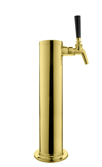 14" Tall PVD Brass 1-Faucet Draft Beer Tower with Perlick Faucet