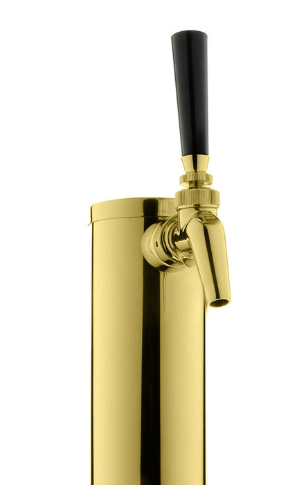 14" Tall PVD Brass 1-Faucet Draft Beer Tower with Perlick Faucet