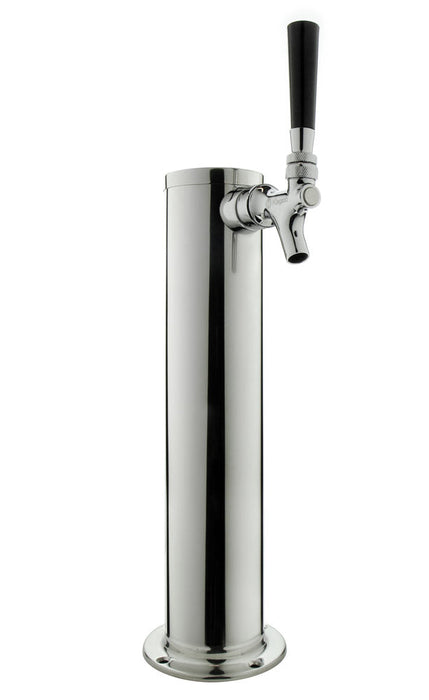 14" Tall Polished Stainless Steel 1-Faucet Draft Beer Tower with Standard Faucets