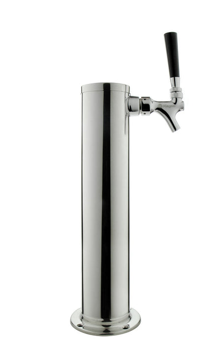 14" Tall Polished Stainless Steel 1-Faucet Draft Beer Tower with Standard Faucets