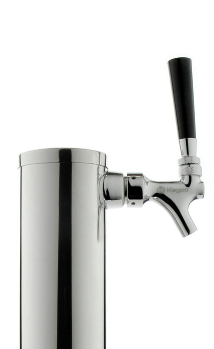 14" Tall Polished Stainless Steel 1-Faucet Draft Beer Tower with Standard Faucets