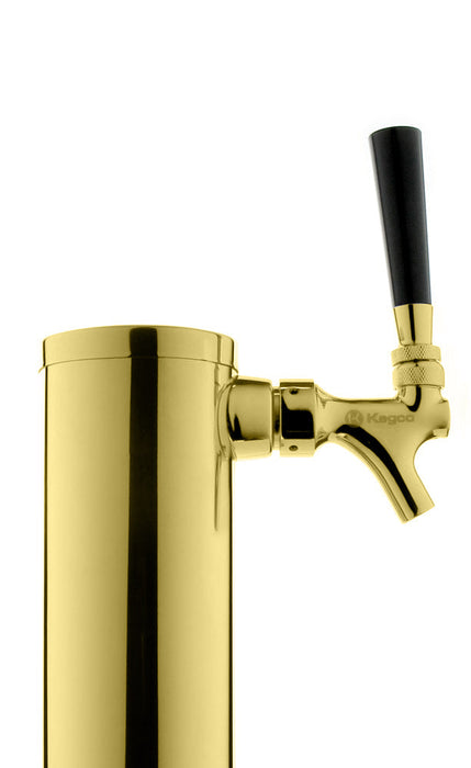 14" Tall PVD Brass 1-Faucet Draft Beer Tower - Standard Faucets