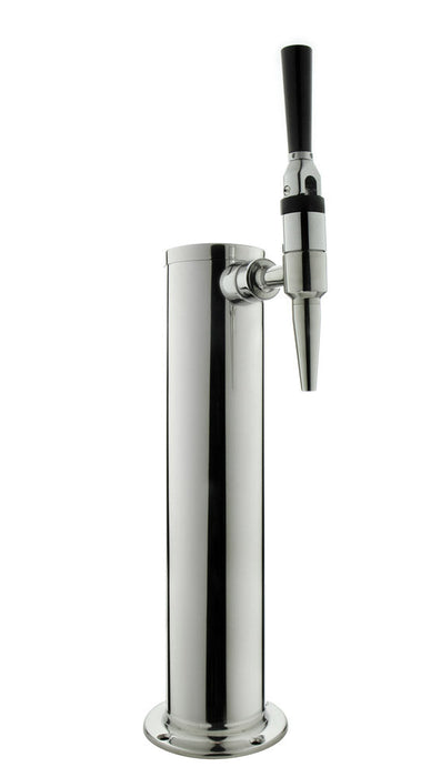 14" Tall Polished Stainless Steel 1-Faucet Draft Beer Tower with Stout Faucet