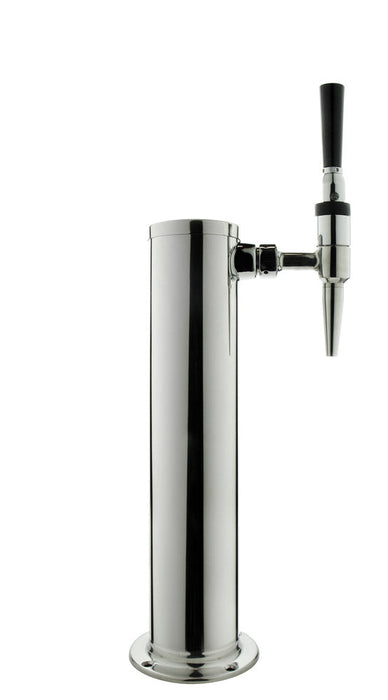 14" Tall Polished Stainless Steel 1-Faucet Draft Beer Tower with Stout Faucet