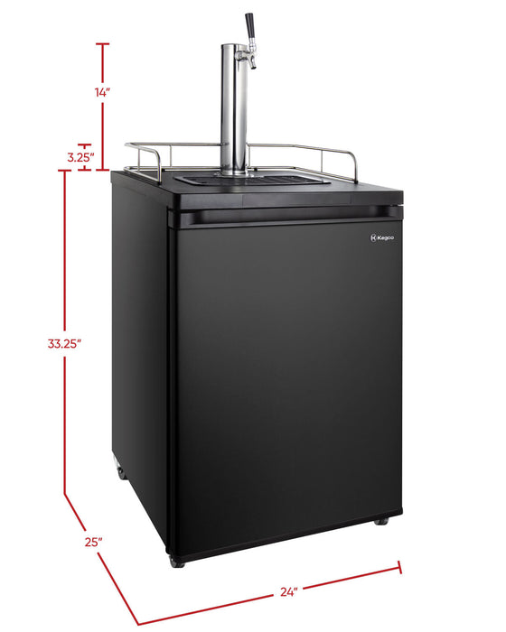 Home-Brew Kegerator with 5 Gallon Keg - Black Cabinet with Black Door