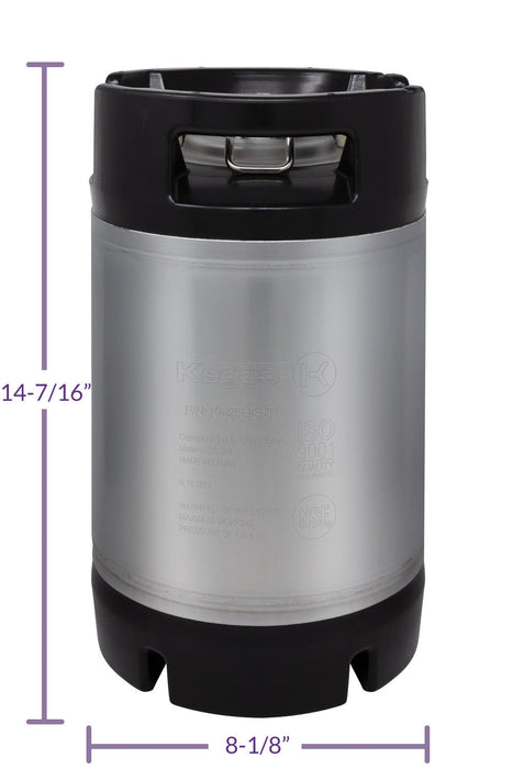 2.5 Gallon Ball Lock Keg with Rubber Handle