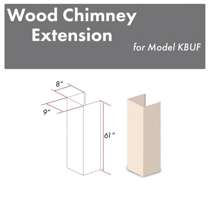 ZLINE 61 in. Wooden Chimney Extension for Ceilings up to 12.5 ft, KBUF-E