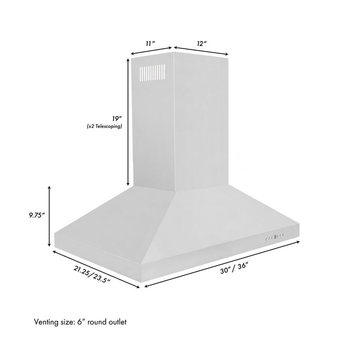 ZLINE 30 In. Convertible Island Mount Range Hood in Stainless Steel, KL3i-30