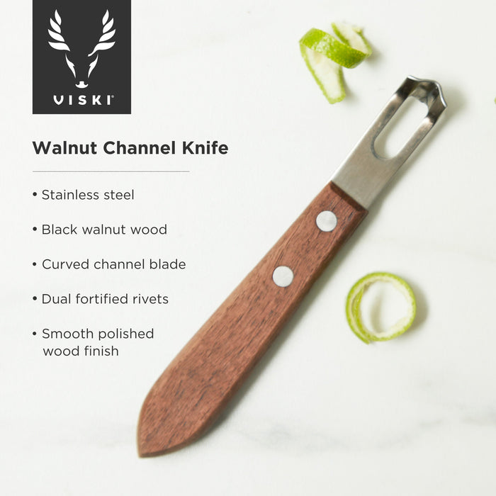 Professional Channel Knife with Walnut Wood Handle