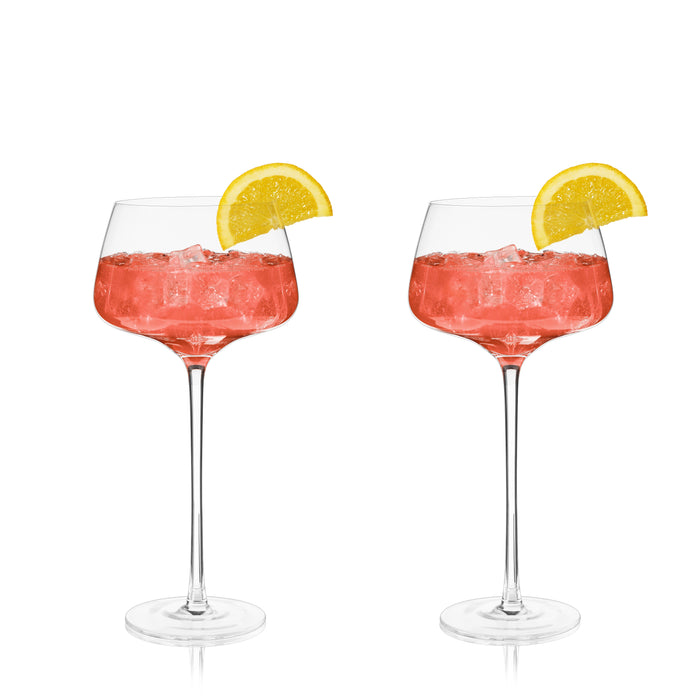 Raye Angled Crystal Amaro Spritz Glasses Set of 2