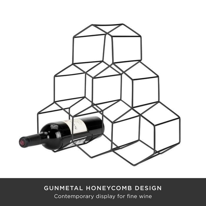 Geo Countertop Wine Rack in Gunmetal