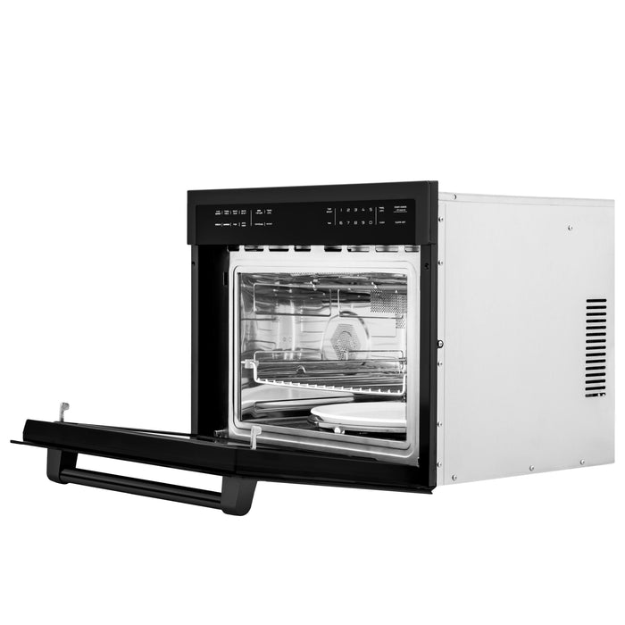 ZLINE Appliance Package - 24" Microwave Oven and 30" Wall Oven, 2KP-MW24-AWS30BS