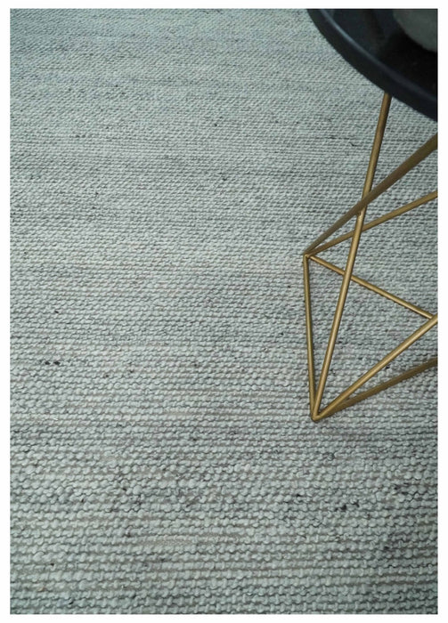 Large 8x13 Modern Contemporary Solid Silver Hand Knotted Wool Area Rug